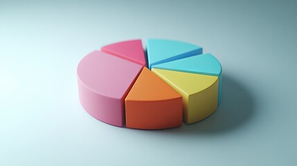 Obraz premium A basic pie chart, with different colors, is perfect for business presentations. It's simple, clean, and easy to understand.