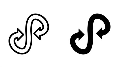 Obraz premium Infinity icon set. Symbols of endless, unlimited, eternal, Infinity, loop symbols on white background
