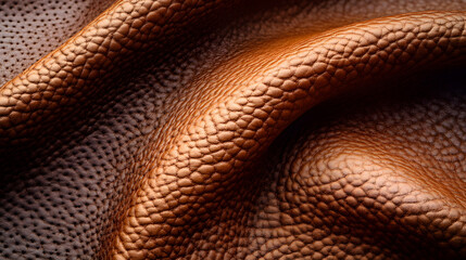 Polished Brown Leather Texture Background Showing Elegance from an Above View, Perfect for Creative Use