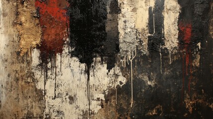 Obraz premium Abstract paint drips on a textured surface.