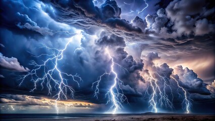 Photograph of stormy sky and ocean