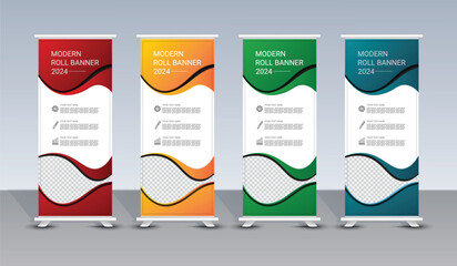 Modern corporate roll up banner template design for business, advertisement, display, flyer, brochure, cover, poster. Creative x banner, pull banner, stand banner 