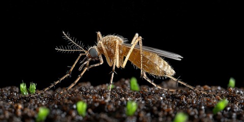 Close up of a Mosquito on the Ground  Macro Photography  Insect  Nature  Wildlife