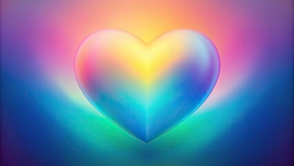 Blurred gradient heart shape in pastel colors abstract background