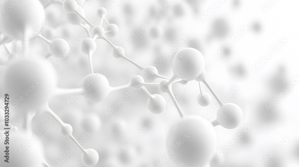 Wall mural abstract 3d rendering of a white molecular structure