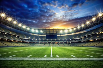 Fototapeta premium Blurred large football stadium with lights at night in tilted angle