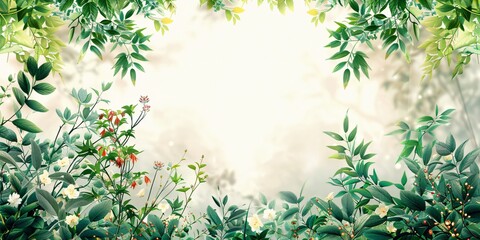 Obraz premium Chinese Illustration: Blossoming Flowers on Rice Paper with Minimalist Background.