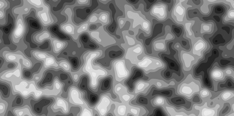 Gray Stylized Bokeh Effect Topographic Contour Scheme and Terrain on old paper. Geographic mountain terrain. Contour map background. Cartographic Weave with seamless striped patterns and wavy edges