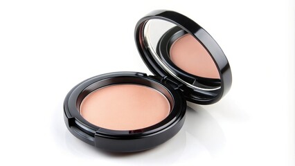 Blush powder in black case with fisheye effect