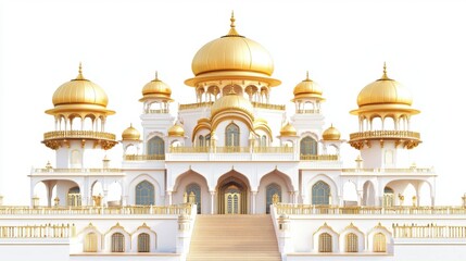 Majestic golden-domed palace with intricate architecture