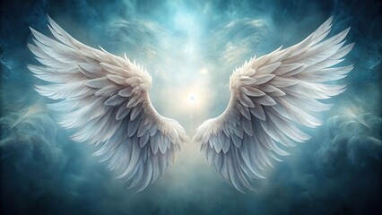 Photography background with asymmetrical angel wings design