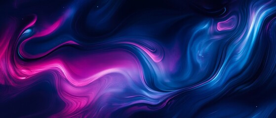 Abstract background of dark blue and purple swirling liquid
