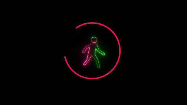 recommend clip art: People cross the road red icon	