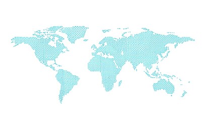 Fototapeta premium World map made of dots, simple flat 