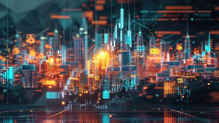 Fototapeta premium Visualizing the Digital Economy Ecosystem