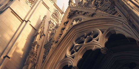 Obraz premium Ornate stone archway with intricate details.