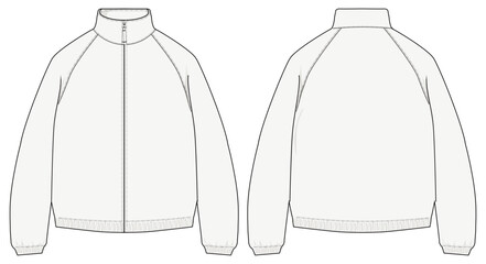 Basic Track Jacket Design Vector Template illustration Front Back
