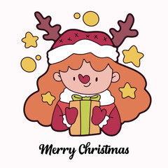 Cute children Christmas Cute hand drawn Elements Illustration cards
