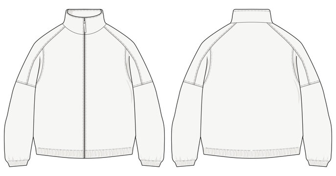 Color blocked Track Jacket Design Vector Template illustration Front Back