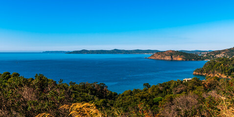 Fototapeta premium Landscape of the Var coast, near Saint Tropez, in the Var, in Provence, France