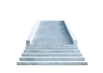 Fototapeta premium White Concrete Staircase Isolated On White Background. Isolated on transparent background