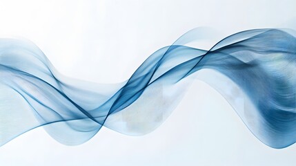 Abstract Blue Wave Pattern on White Background