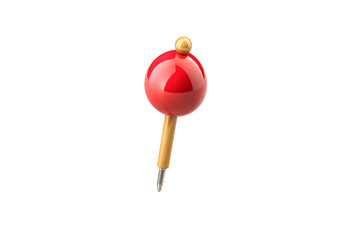 Red and Gold Maraca on White Background. Isolated on transparent background