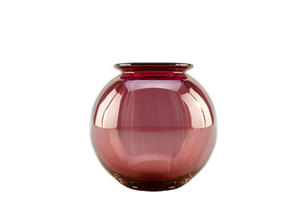 Red glass vase isolated on white background. Isolated on transparent background