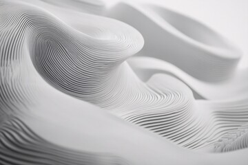 Abstract White Geometric Shapes - 3D Rendered Background