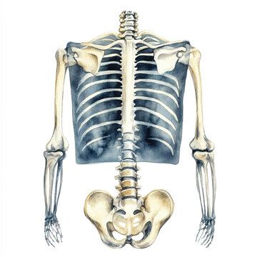 recommend clip art: Xray watercolor clipart illustration