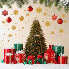 christmas tree and gifts