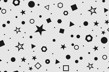 Simple Geometric Seamless Pattern, EPS 10, Shapes, Monochrome, Minimalist, Design, Black, Vector Illustration