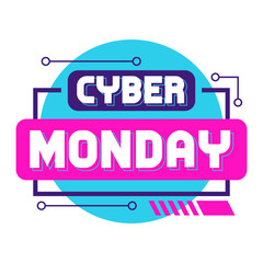 Abstract Modern Cyber Monday Label Banner
