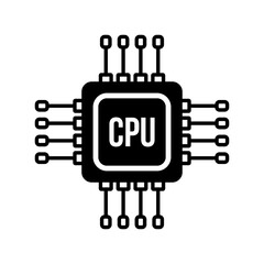 Cpu vector icon isolated on white background