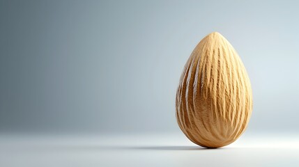 Minimalist Closeup of a Single Almond on a White Background