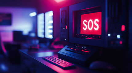 Obraz premium A computer with a text 