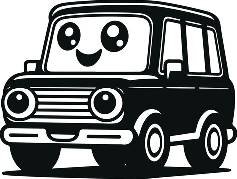 recommend clip art: Smiling Cartoon Car silhouette Icon design.