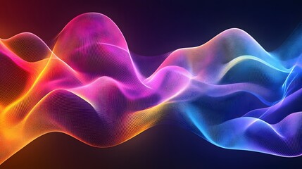 Obraz premium Abstract Wave of Glowing Dots in Vibrant Colors