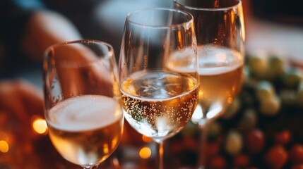 Friends celebrating a special occasion with drinks, Generative AI
