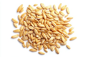 Obraz premium Raw Organic Oat Groats Isolated on White Background