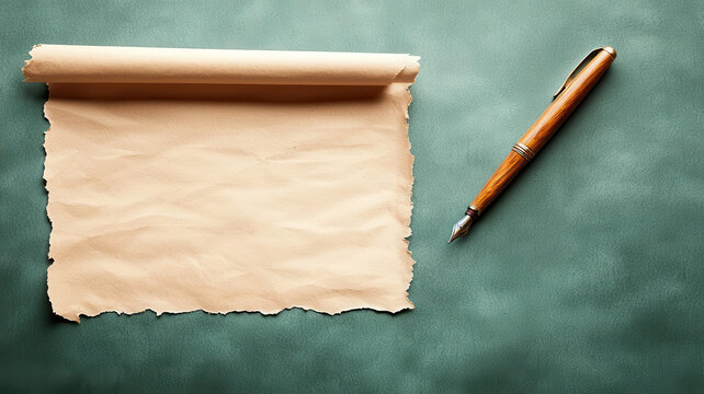 Oldfashioned sepia photograph of a handwritten letter, with soft focus and textured paper for a timeless, nostalgic feel, 3D illustration