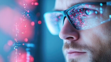 A scientist examining data on a computer screen, analyzing and interpreting important information.