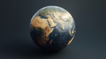 3D Earth Globe with Continents and Oceans