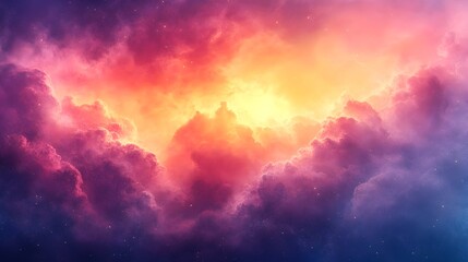 Fototapeta premium Vibrant Gradient Panoramic Fantasy Sky at Sunset or Sunrise