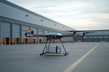 Drone Delivery Service Package Warehouse Loading Dock