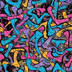 A vivid graffiti seamless pattern with a grunge