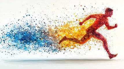 Watercolor Triathlete in Transition Art Piece