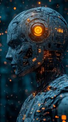 AI Brain Visualization in Futuristic CGI Design