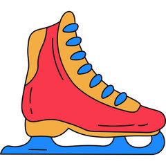 Hand Drawn Ice Skating Shoes