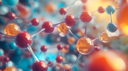 Abstract Representation of Molecular Bonds with Colorful Spheres Connected by Thin Rods